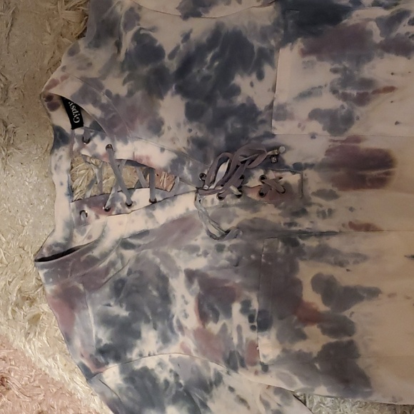 Gypsy silk tie dye 3/4 sleeve top. Size s - Picture 2 of 7